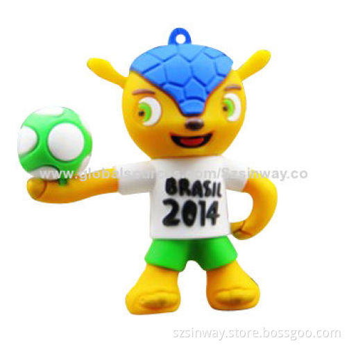 2014 Brazil World Cup PVC USB Flash Drive, 1 to 32GB, Print Your Logo and Brand on USB Drive